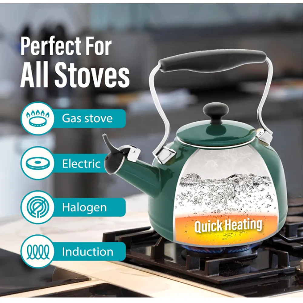 1-Litre Quick Boil Carbon Steel Stovetop Whistling Kettle