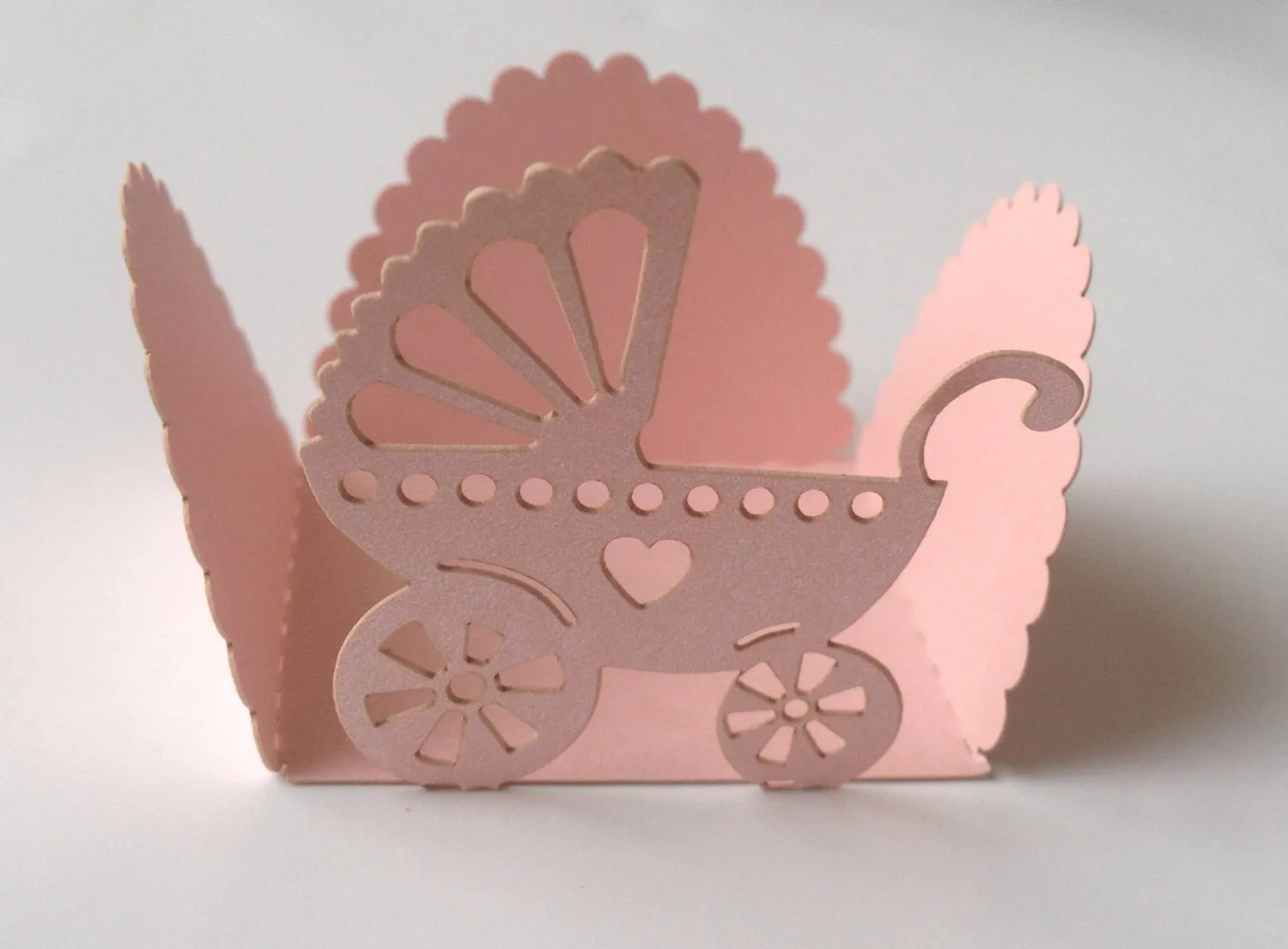 10 pcs Mini (Small) Pink Baby Carriage Truffle/Baklava Wrappers