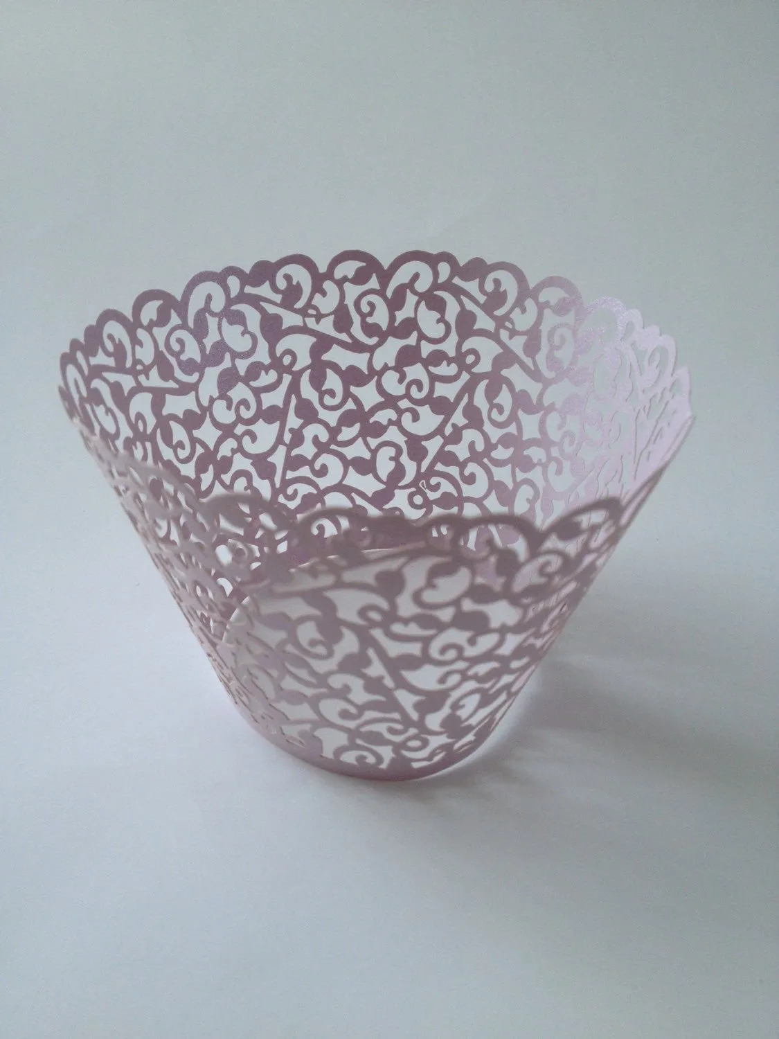 12 pcs (MINI) Small Lavender Classic Lace Cupcake Wrappers