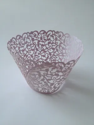 12 pcs (MINI) Small Lavender Classic Lace Cupcake Wrappers