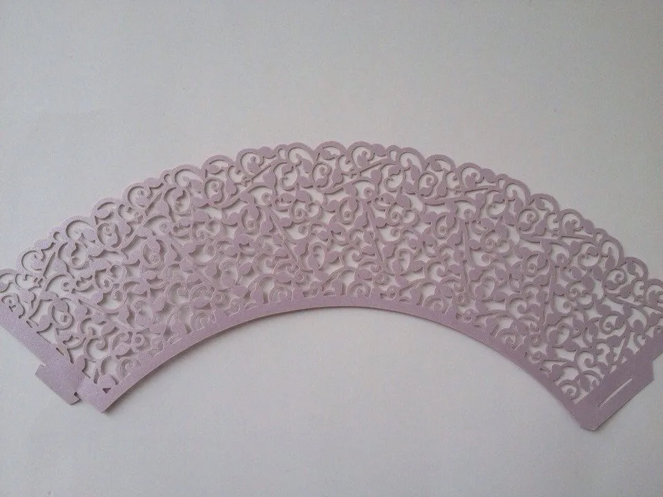 12 pcs (MINI) Small Lavender Classic Lace Cupcake Wrappers