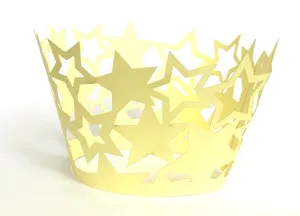 12 pcs Yellow Star Cupcake Cupcake Wrappers Stars