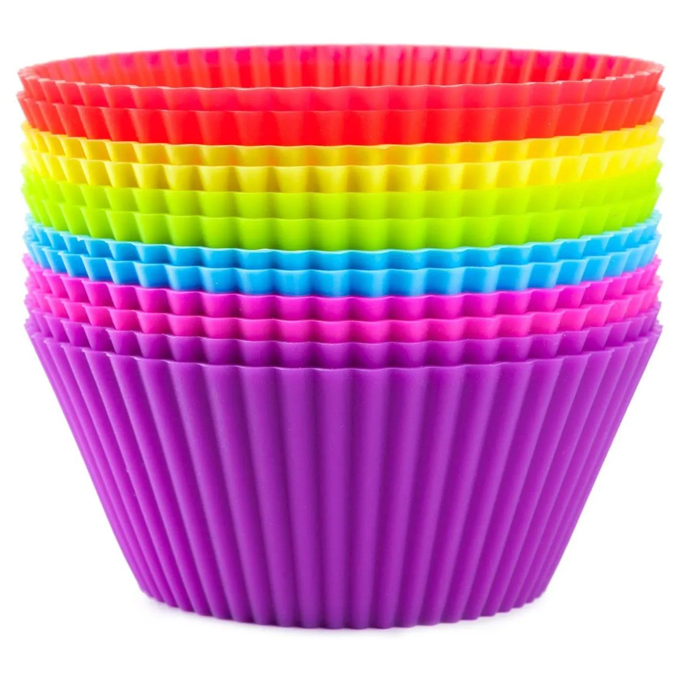 12-Piece: Chef's Star Silicone Baking Cups, Muffin Liners