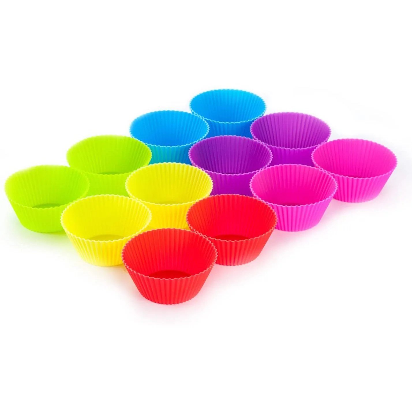 12-Piece: Chef's Star Silicone Baking Cups, Muffin Liners