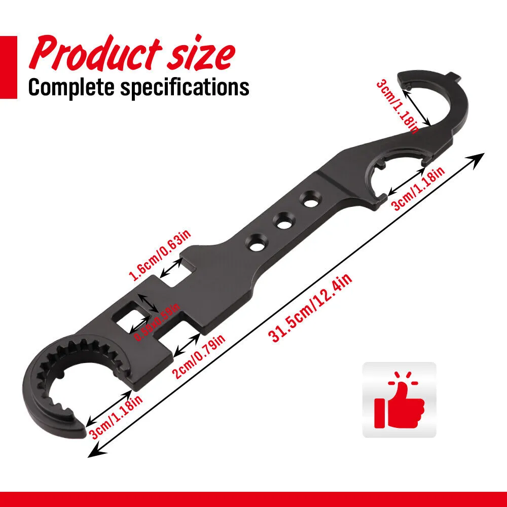 12" Multipurpose Wrench Tool | Bottle Opener | Repair Tools Spanner | Portable
