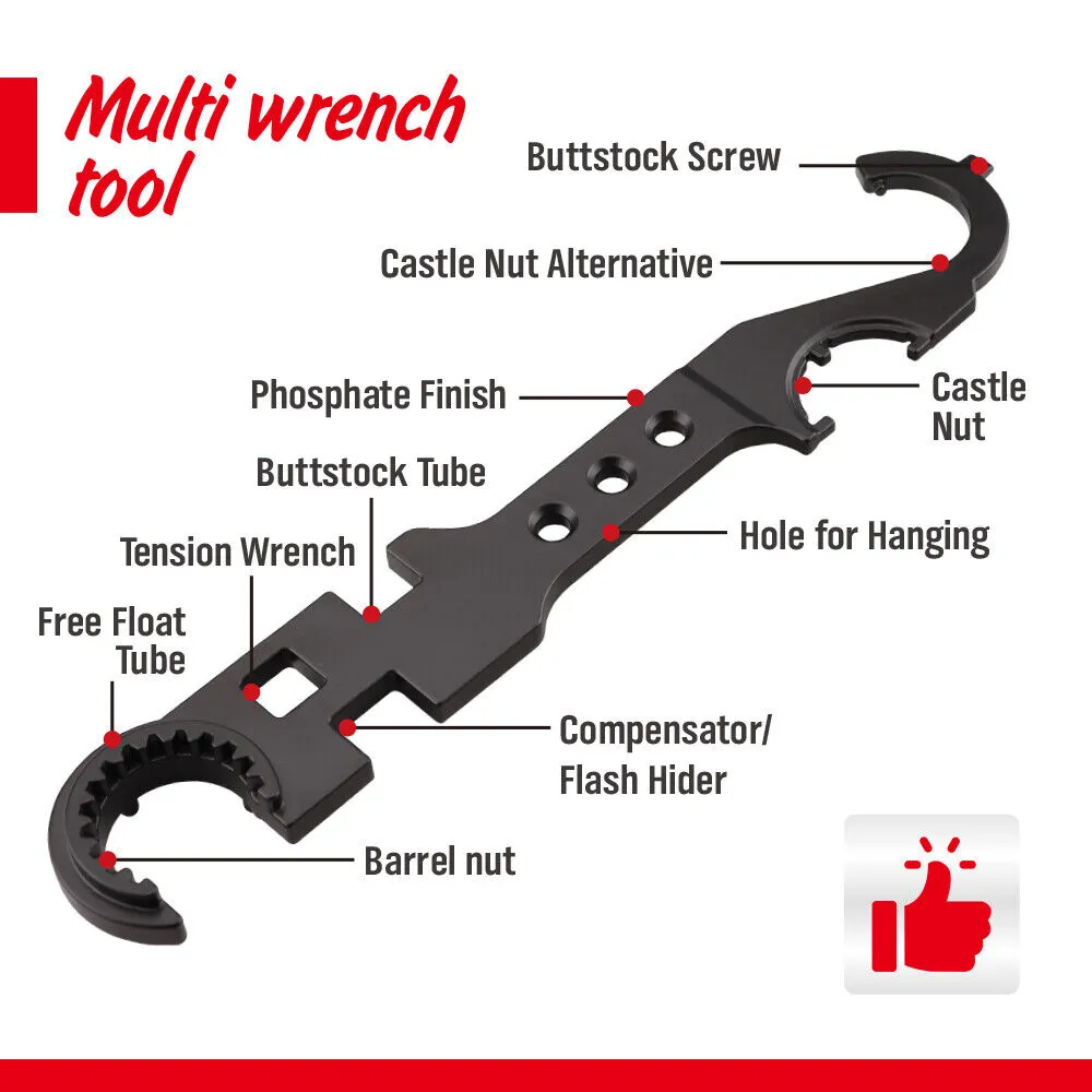 12" Multipurpose Wrench Tool | Bottle Opener | Repair Tools Spanner | Portable