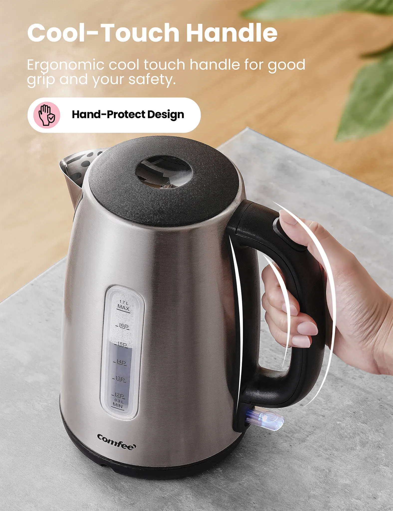1.7L Stainless Steel Electric Kettle