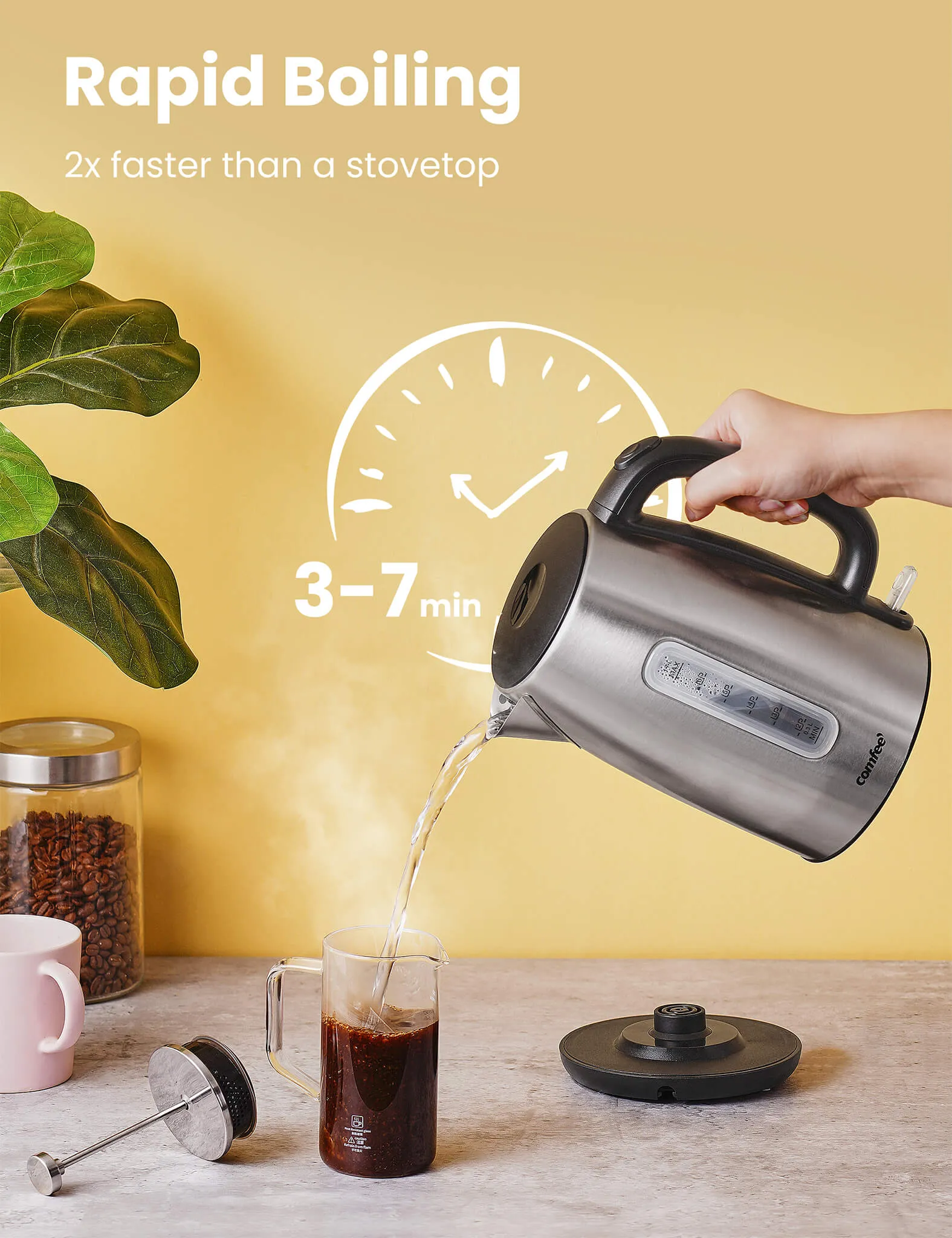 1.7L Stainless Steel Electric Kettle