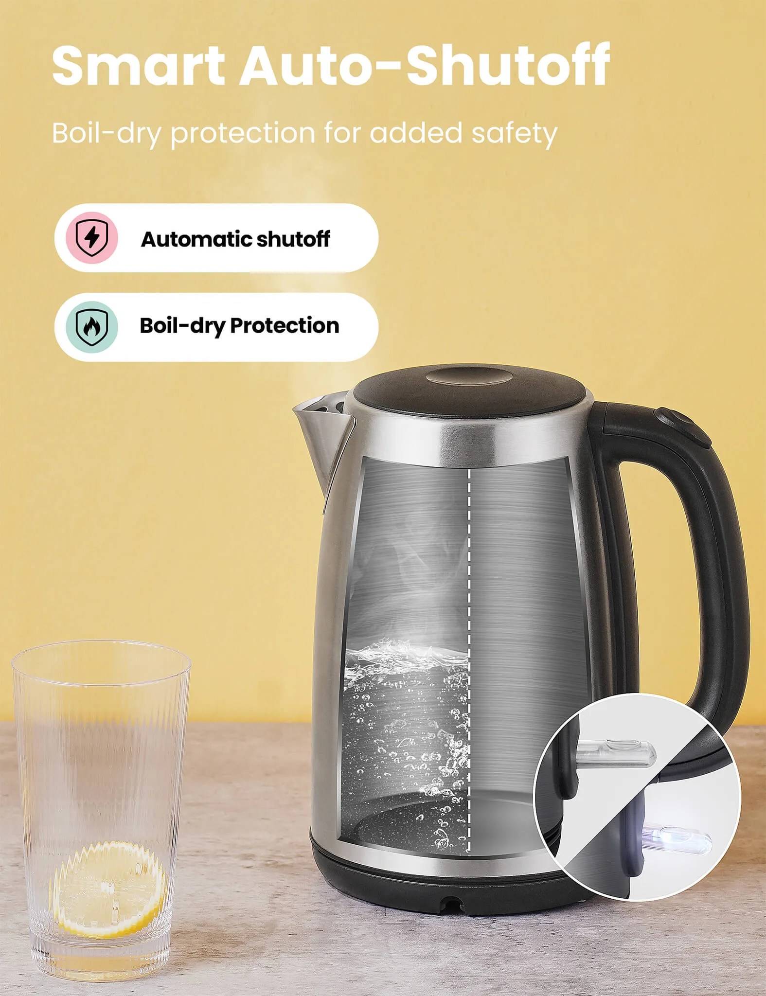 1.7L Stainless Steel Electric Kettle