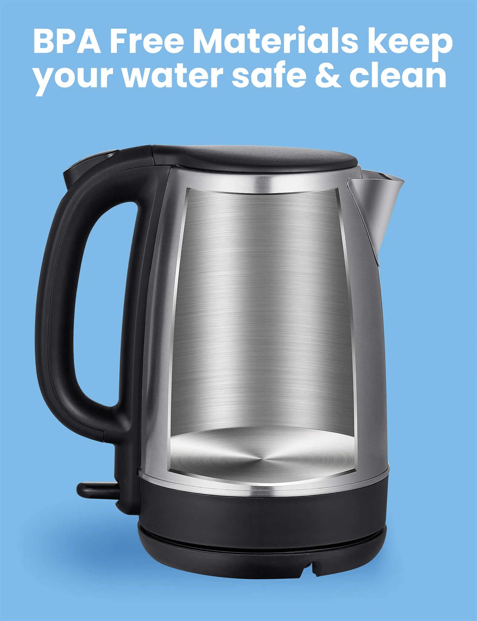 1.7L Stainless Steel Electric Tea Kettle