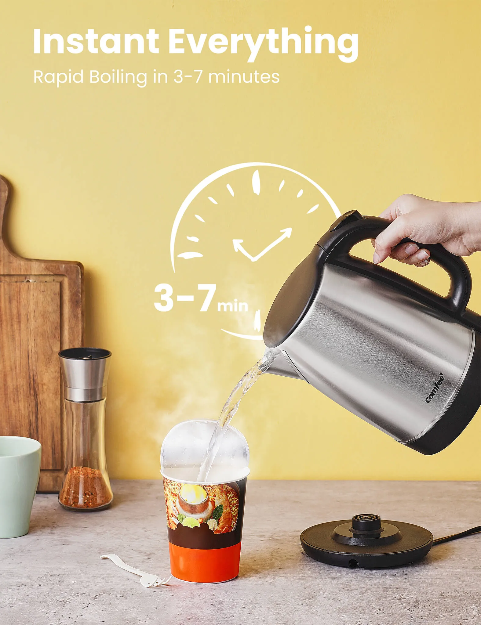 1.7L Stainless Steel Electric Tea Kettle