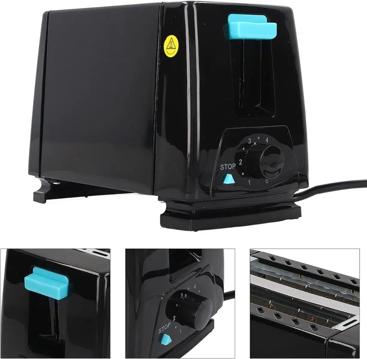 2 Slice Toaster, Extra Wide Slot 650 W, 6 Baking Mode Settings, Retro Stainless Steel Toaster with Removable Crumb Drawer