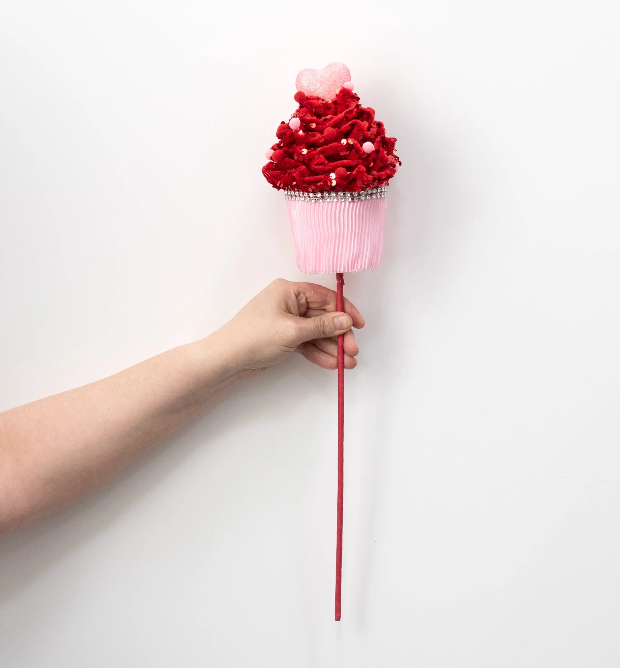 20" Velvet Cupcake Heart Pick