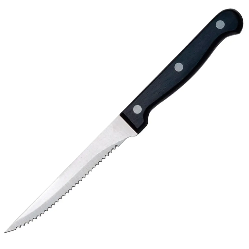 6 Steak Knife Set Serrated Edge Steel Utility Knives Steakhouse Cutlery Utensil
