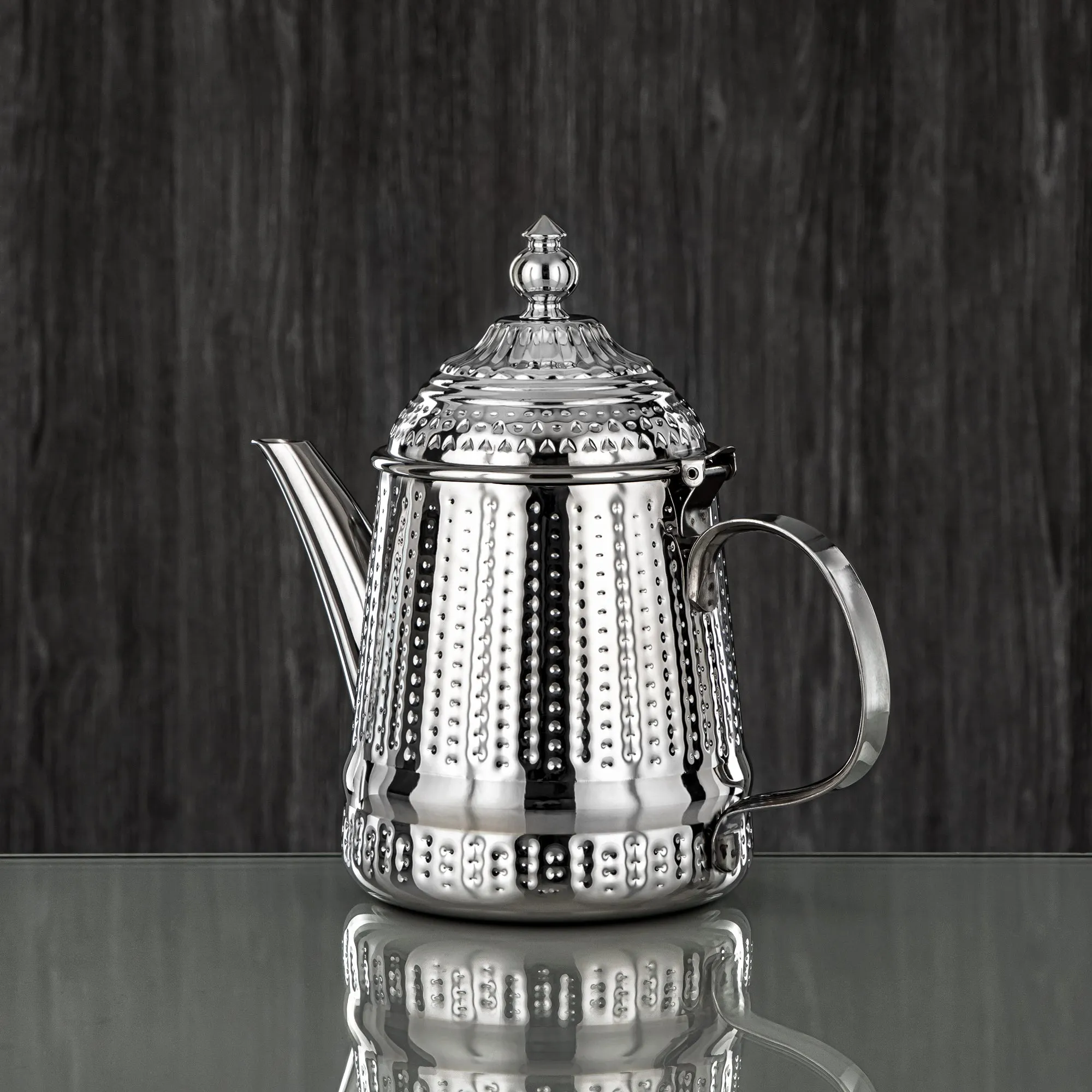 Almarjan 48 Ounce Barari Collection Stainless Steel Teapot Silver - STS0013048