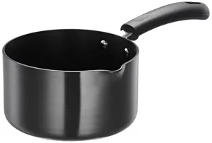 Amazon Brand - Solimo Hard Anodized Saucepan with Bakelite Handle - 1.5 litres (28cm, 3mm thickness), Aluminium, Black