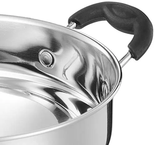 Amazon Brand - Solimo Stainless Steel Induction Bottom Multi Kadhai With 6 Plates, Silver,1 Count