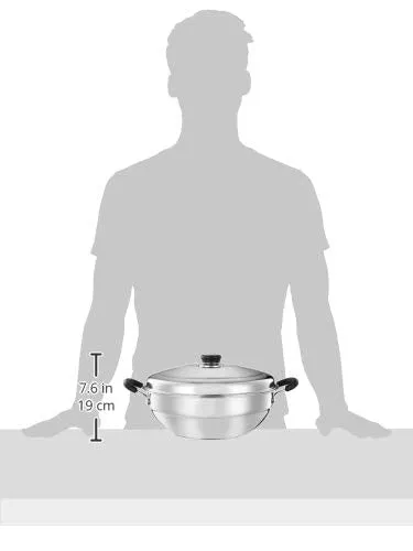 Amazon Brand - Solimo Stainless Steel Induction Bottom Multi Kadhai With 6 Plates, Silver,1 Count