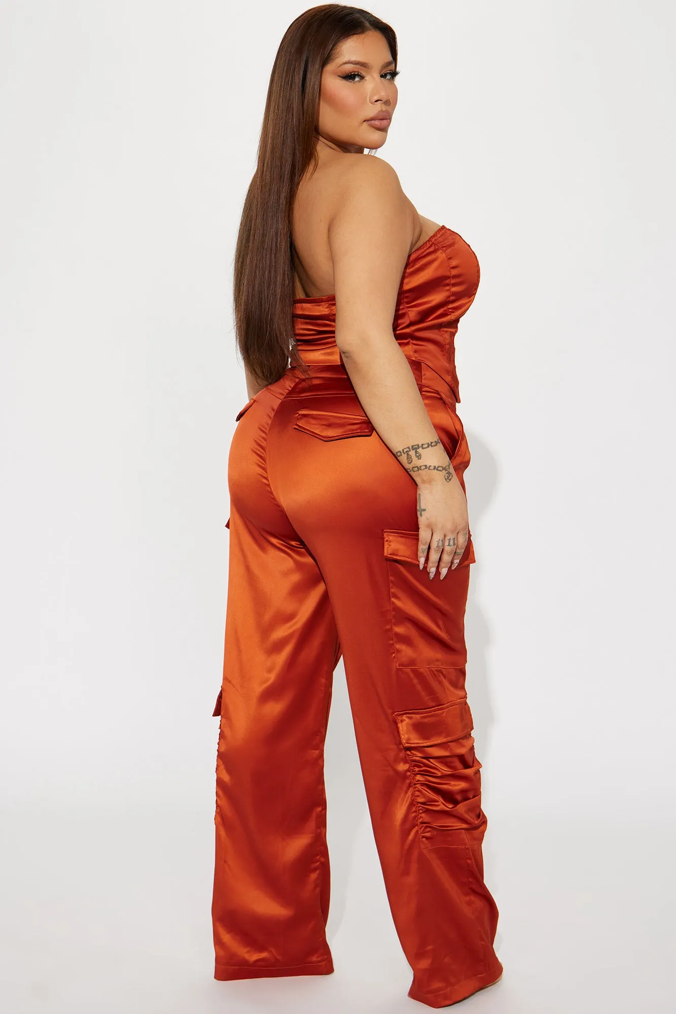 Amirah Satin Pant Set - Copper