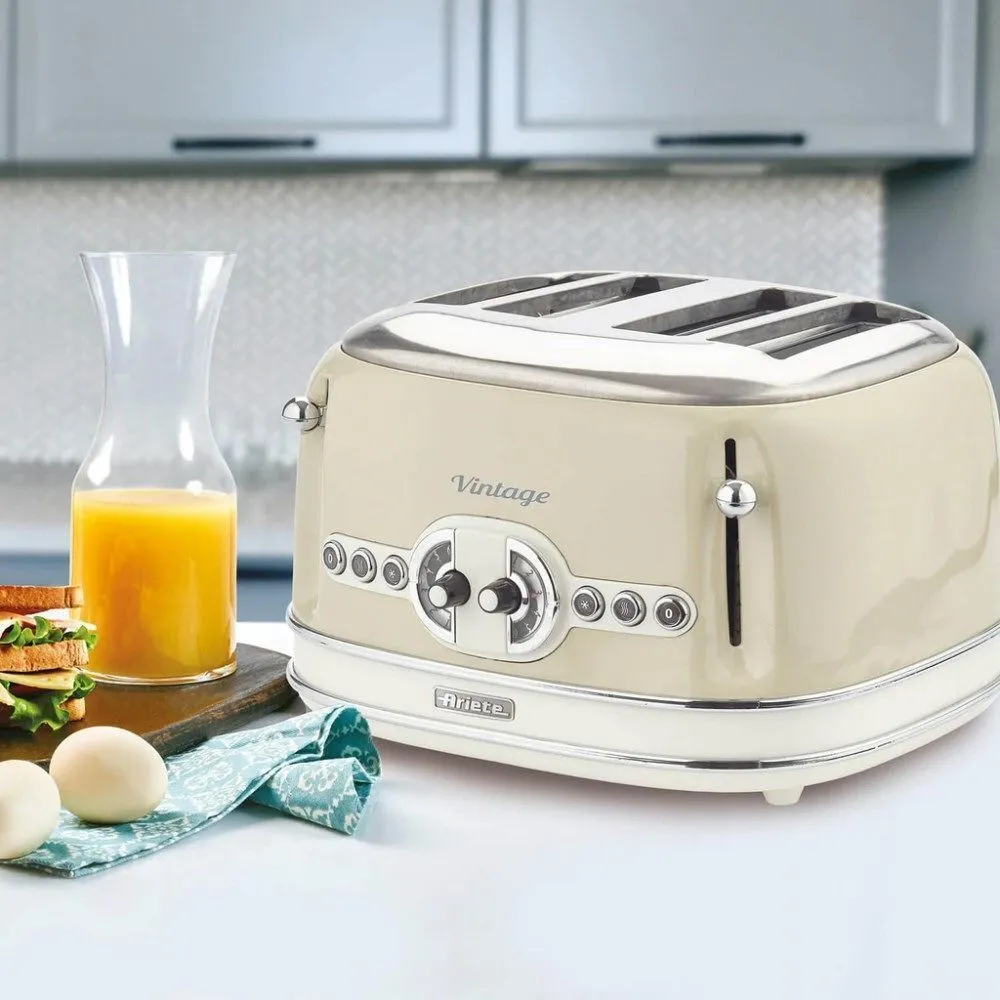 Ariete 4 Slice Cream Vintage Toaster