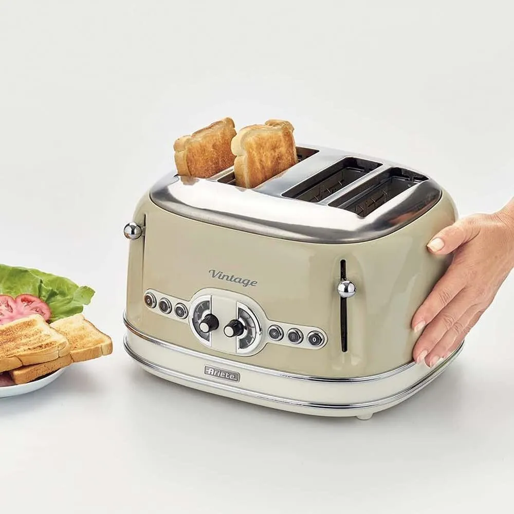 Ariete 4 Slice Cream Vintage Toaster