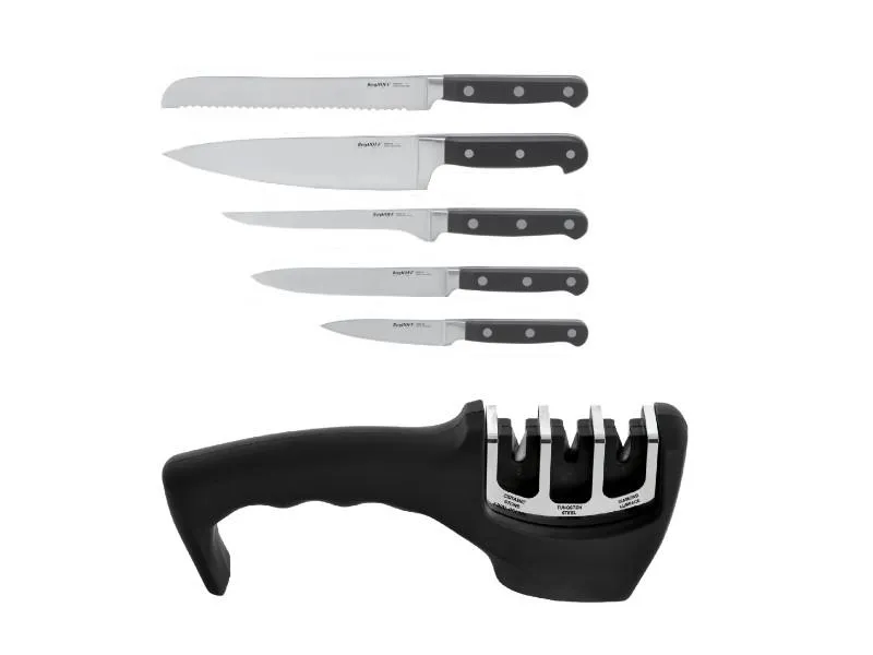 BergHOFF Essentials Contempo 6Pc Stainless Steel Knife Set with Wood Case