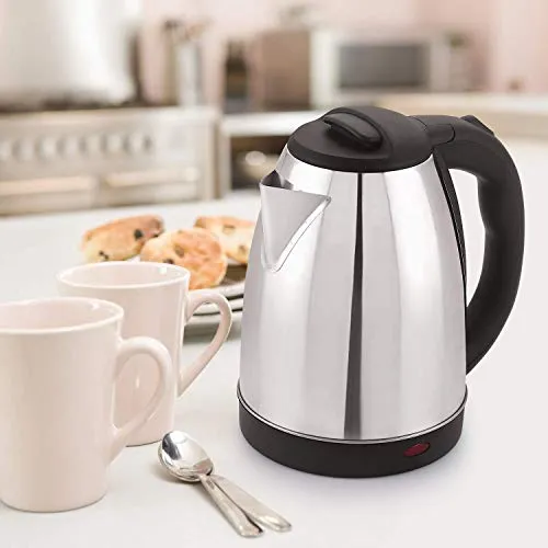 BMS Lifestyle Fast Boiling Tea Kettle Cordless, Stainless Steel Finish Hot Water Kettle – Tea Kettle, Tea Pot – Hot Water Heater Dispenser Electric Kettle (2 L, Silver)