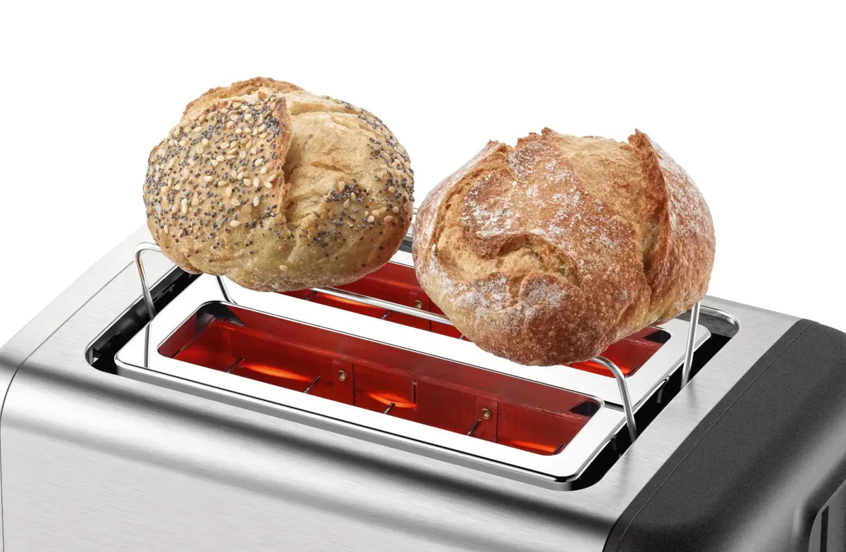 Bosch TAT3P420GB 2 Slot Toaster with variable controls - Silver & Black