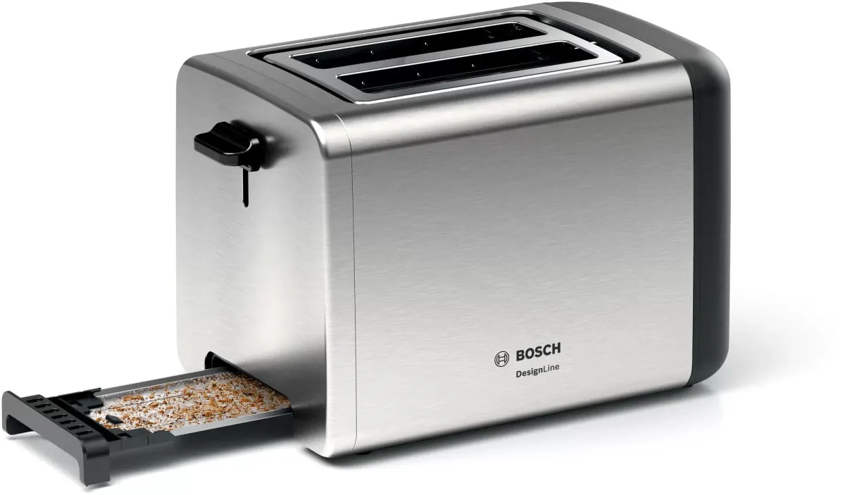 Bosch TAT3P420GB 2 Slot Toaster with variable controls - Silver & Black