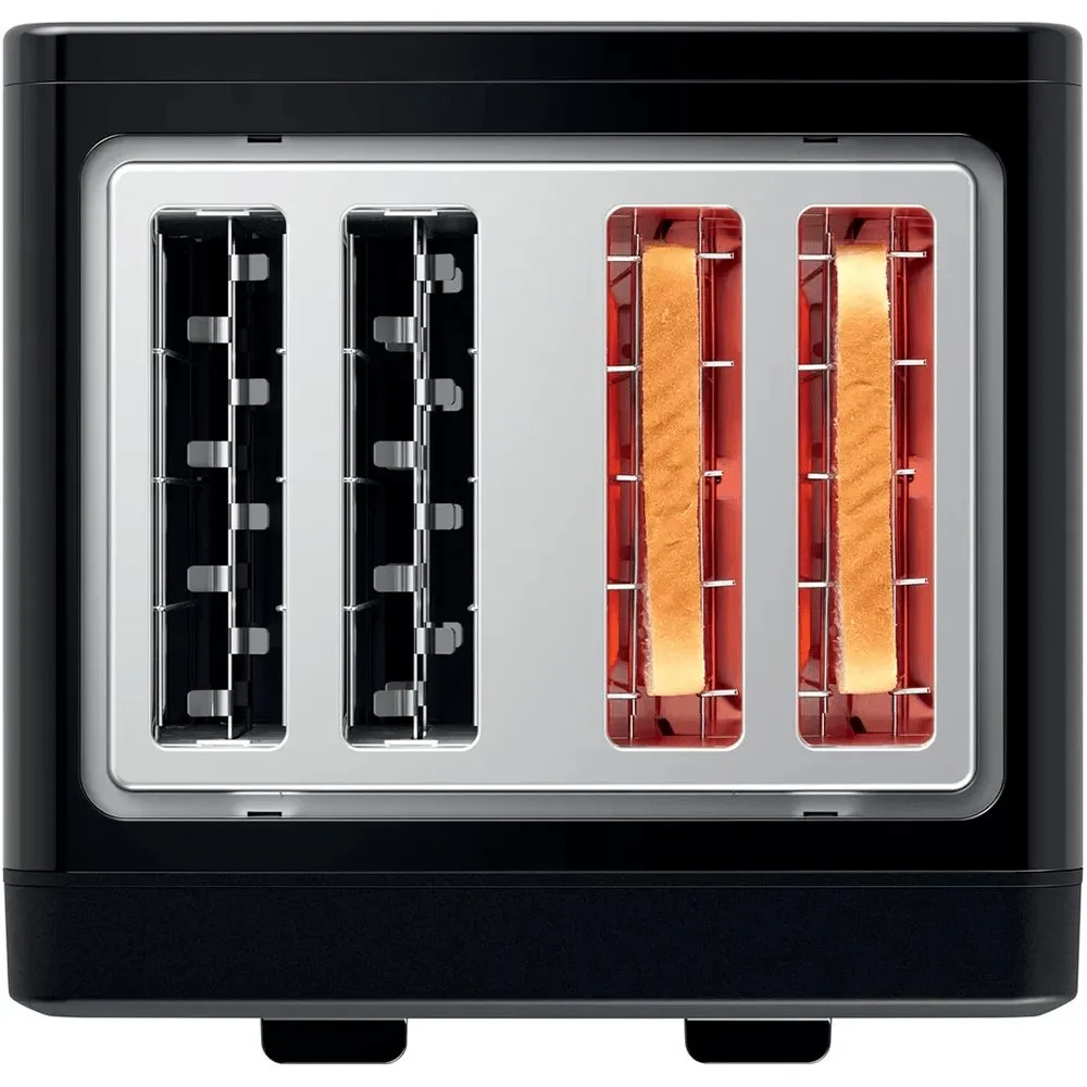 Bosch TAT4P443GB Toaster DesignLine, 4 Slice, 30cm Wide - Black