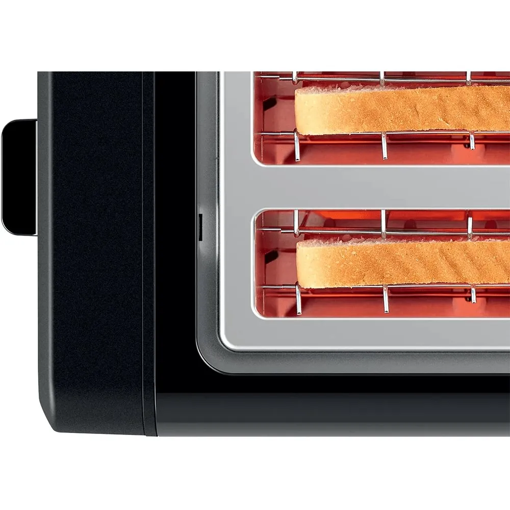 Bosch TAT4P443GB Toaster DesignLine, 4 Slice, 30cm Wide - Black