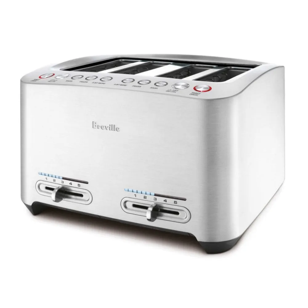 Breville BTA840XL Die-Cast 4-Slice Smart Toaster, Stainless Steel