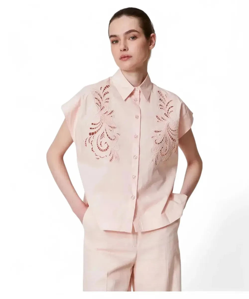 Camicia  in Popeline Rosa
