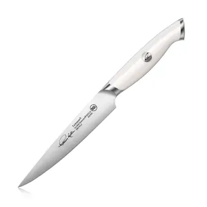 Cangshan TKSC White Series 1025392 Swedish Damasteel RWL34 Powder Steel Forged 5" Utility Knife