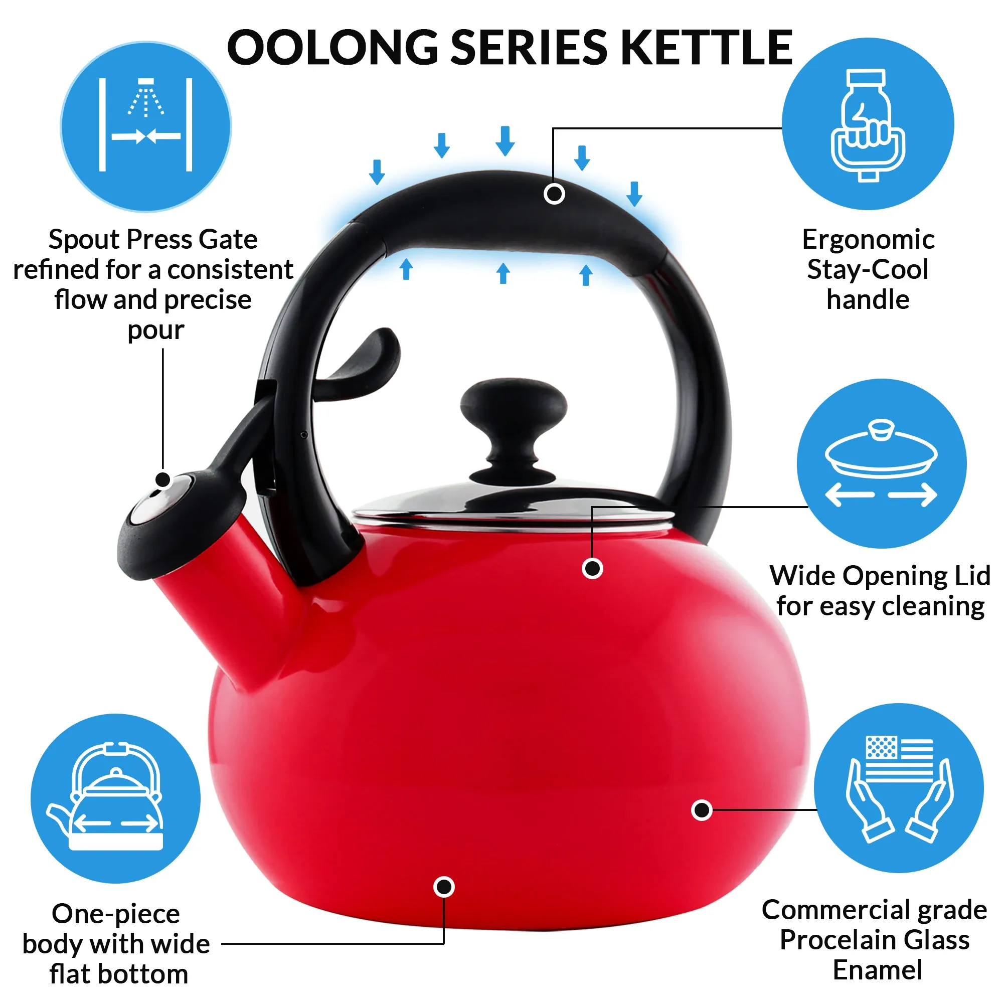 Chantal 1.8 QT Kettle, Buttons Series