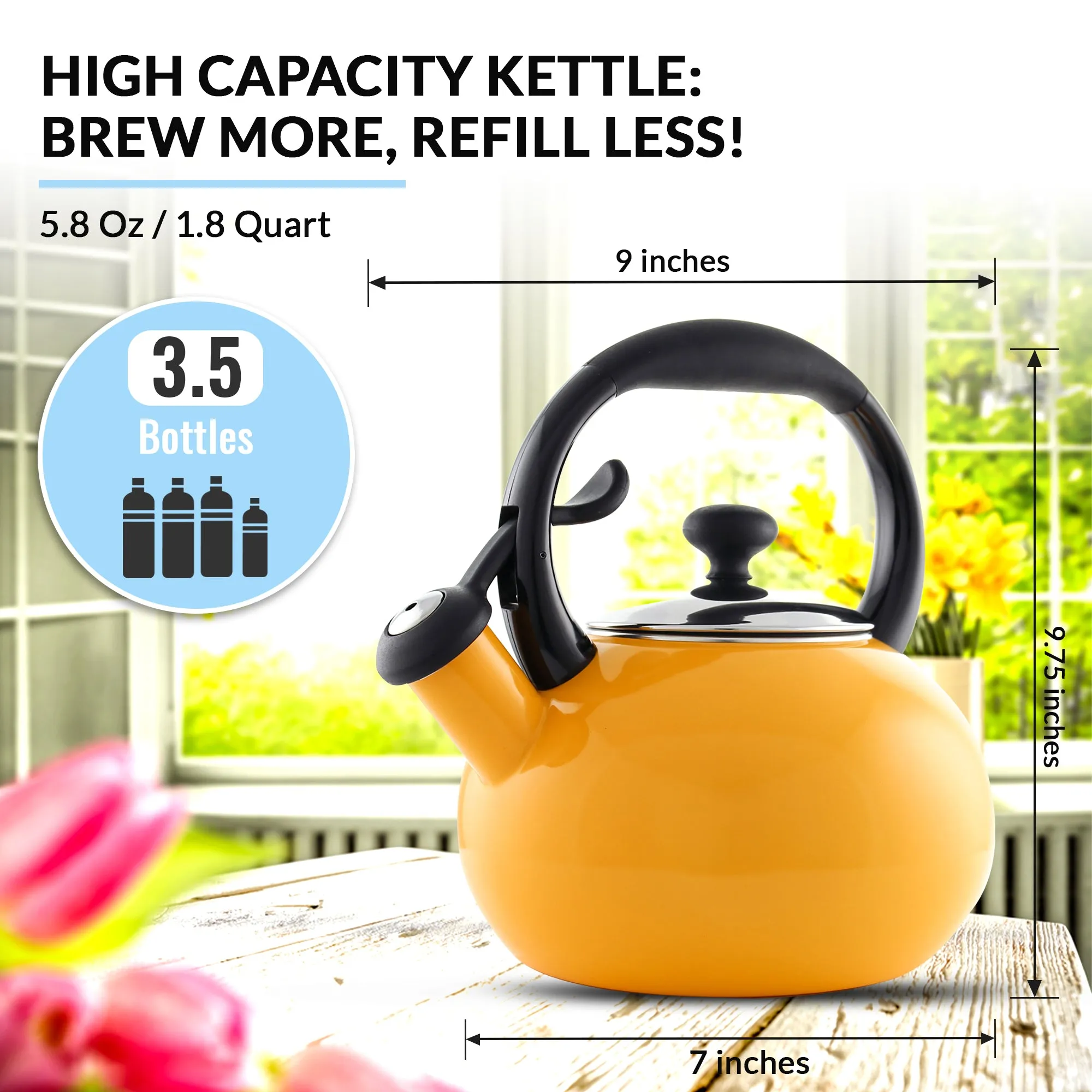 Chantal 1.8 QT Kettle, Buttons Series