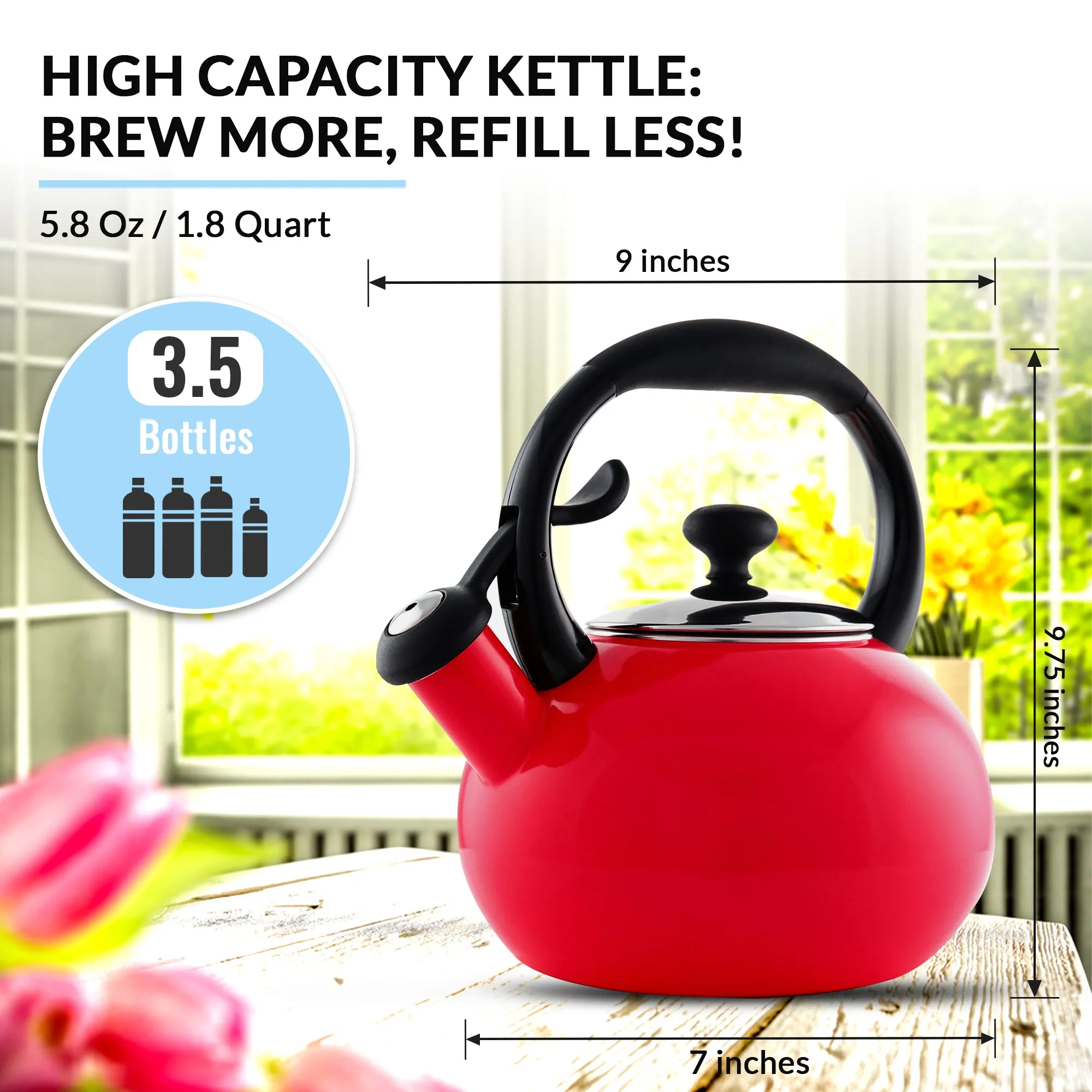 Chantal 1.8 QT Kettle, Buttons Series