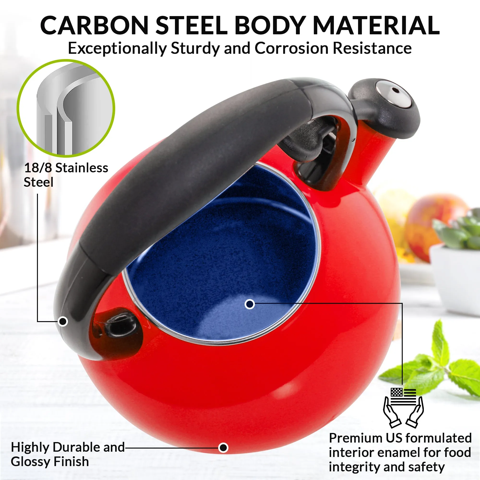 Chantal 1.8 QT Kettle, Buttons Series