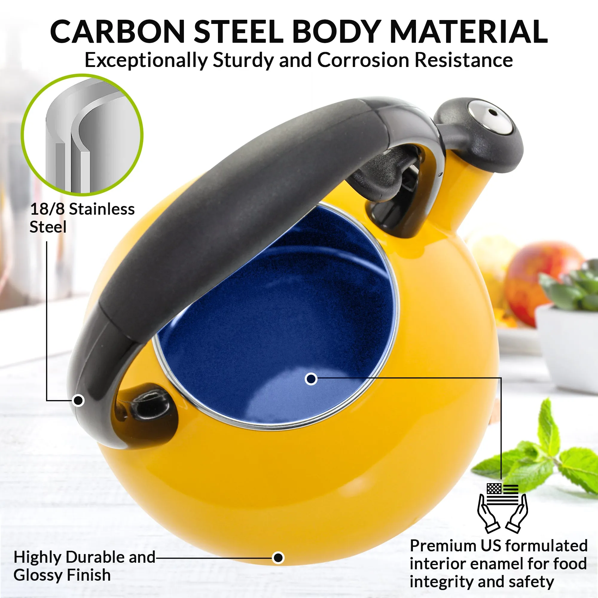 Chantal 1.8 QT Kettle, Buttons Series