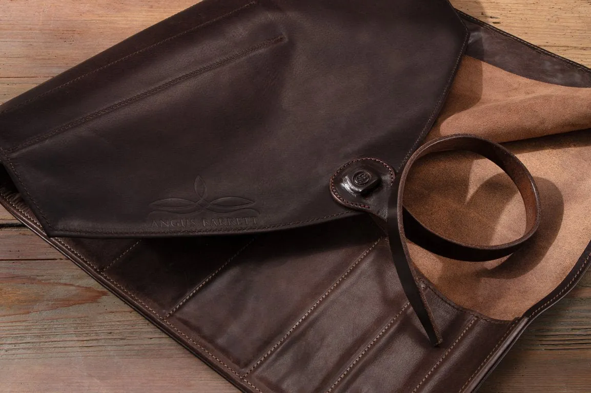 Chefs Leather Knife Roll with 10 Piece Knife Set