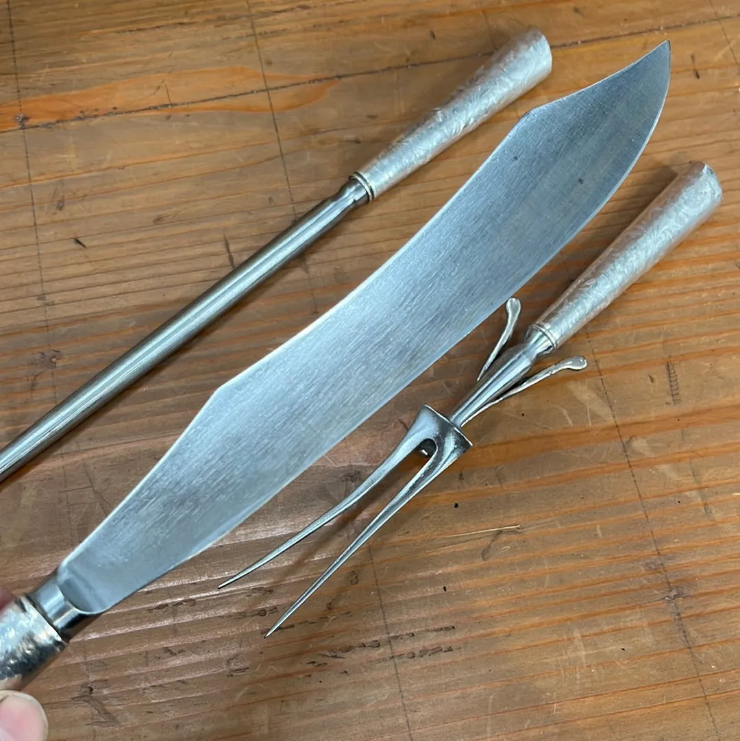 Crown Cutlery Co Carving Set Carbon Steel Sterling Sheffield