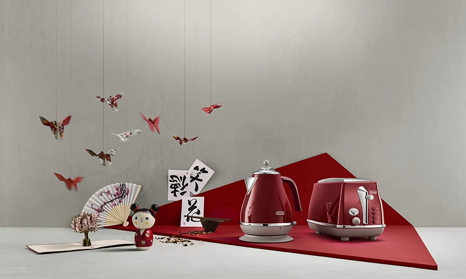 Delonghi Icona Capitals Kettle Tokyo Red 2000w KBOC2001R