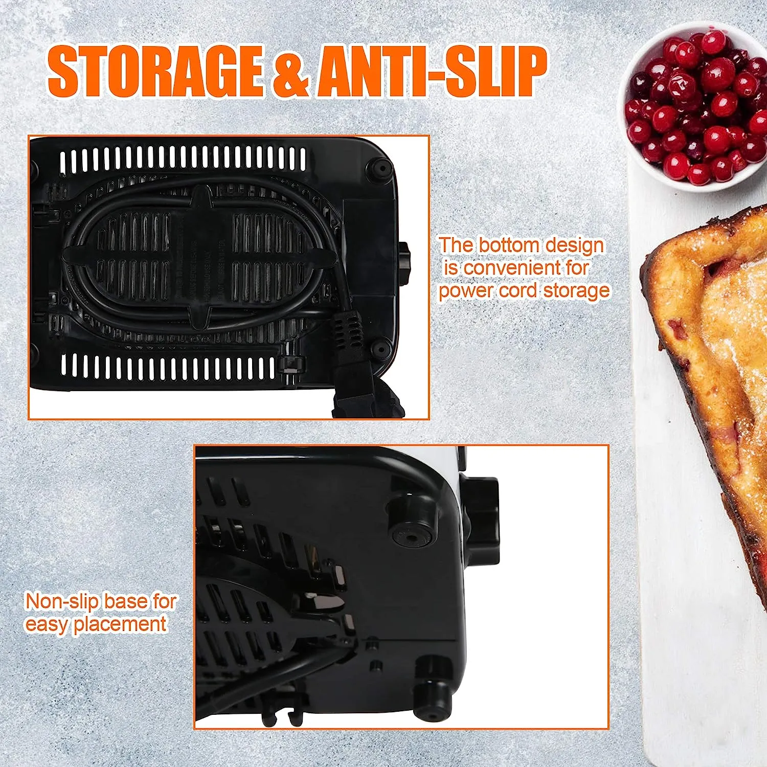E-Macht 2-Slice Toaster with 2 Extra Wide Stainless Steel Slots, 7 Heating Sets, White