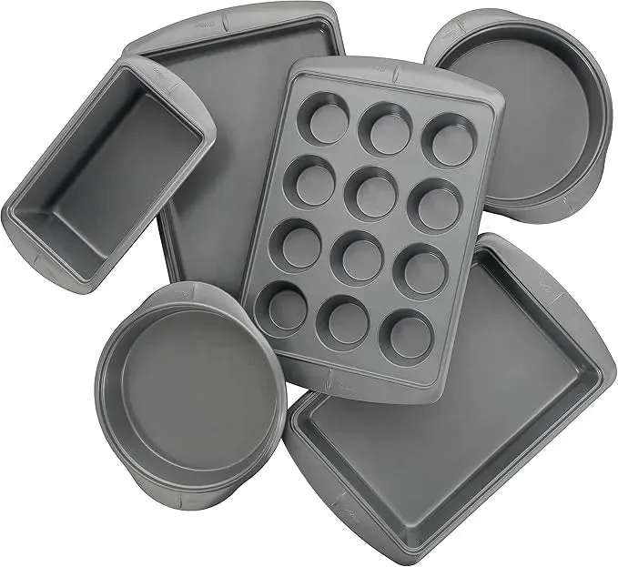 Ever-Glide Nonstick Baking Pans, Set of 6 - Dark Gray