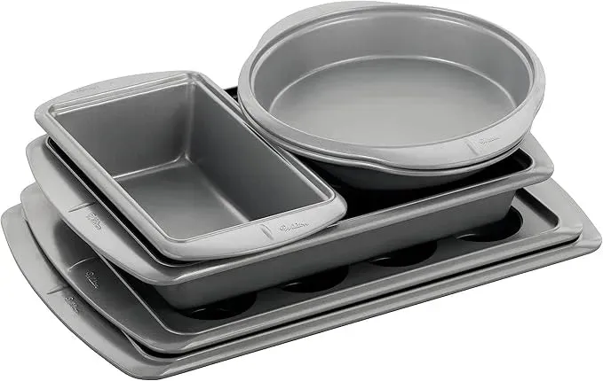 Ever-Glide Nonstick Baking Pans, Set of 6 - Dark Gray