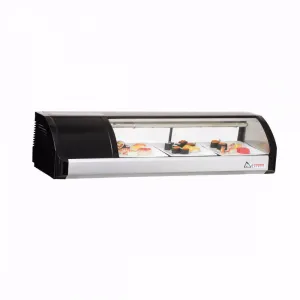 Everest ESC47L 47-1/4" Left Compressor Curved Glass Refrigerated Sushi Case