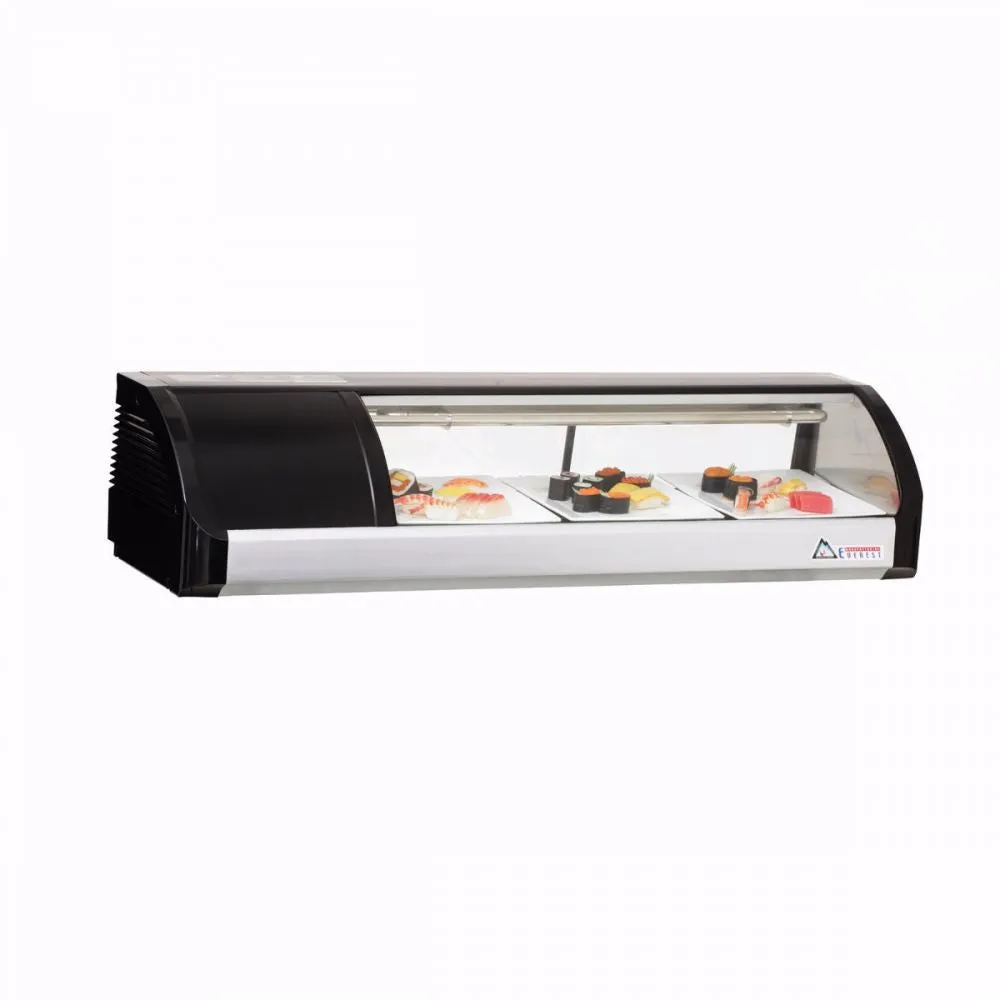 Everest ESC47L 47-1/4" Left Compressor Curved Glass Refrigerated Sushi Case