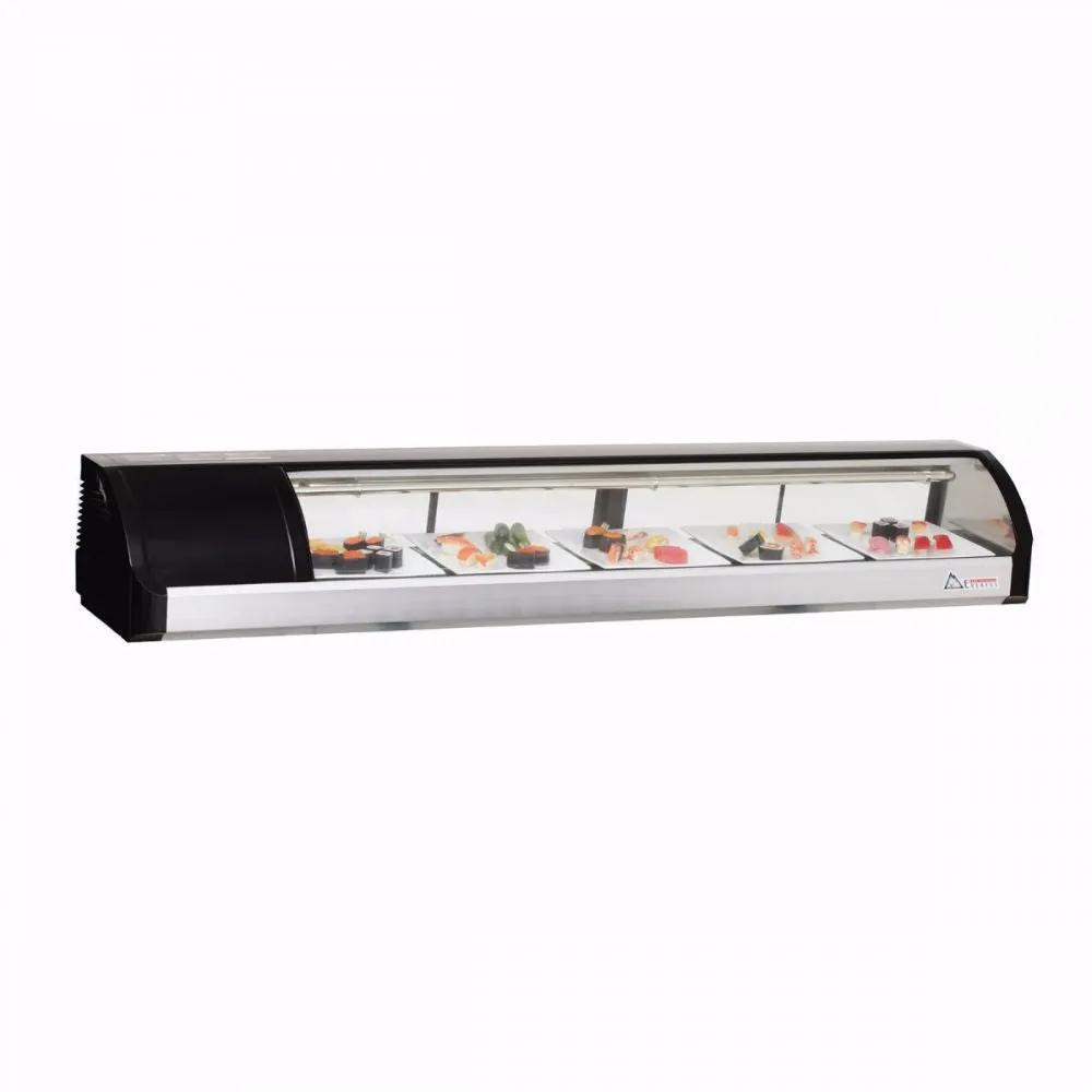 Everest ESC71L 71" Left Compressor Curved Glass Refrigerated Sushi Case