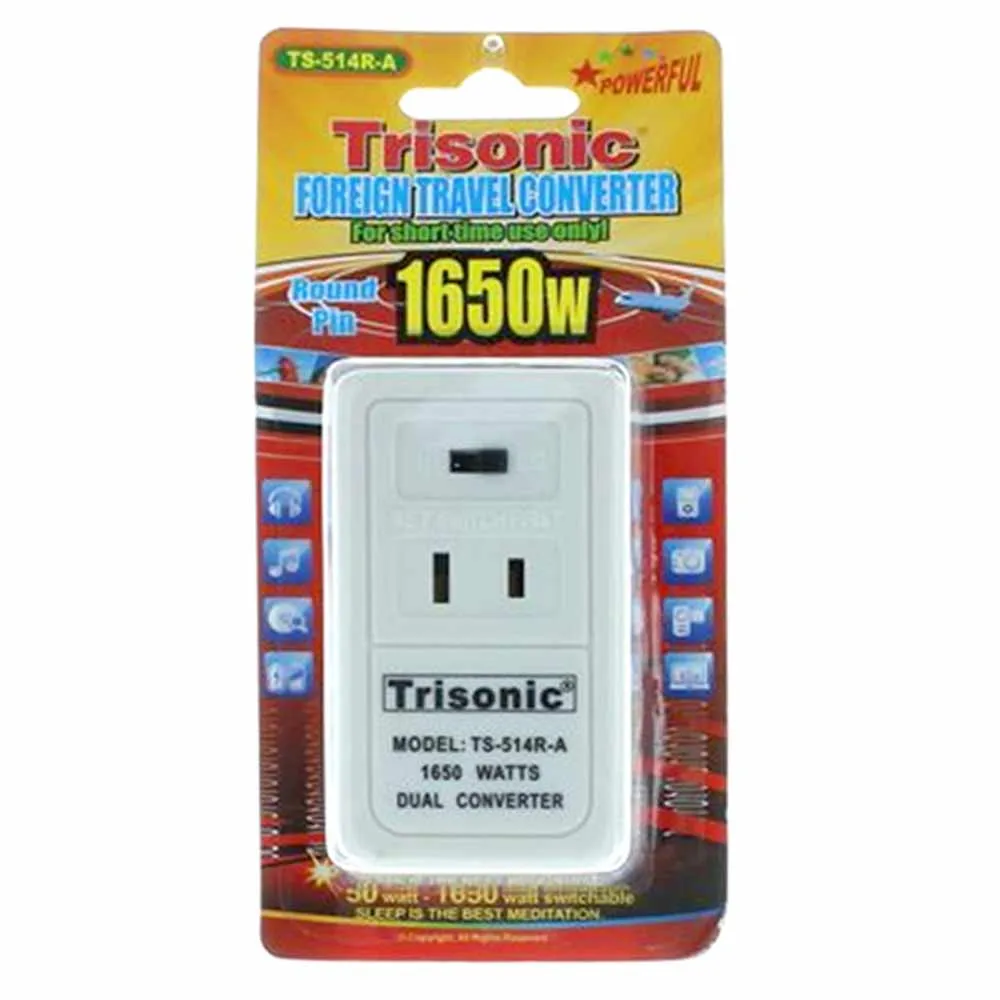 Foreign Travel Converter 50W/1650W Watt Dual Power Adapter 240/220V To 120/110V