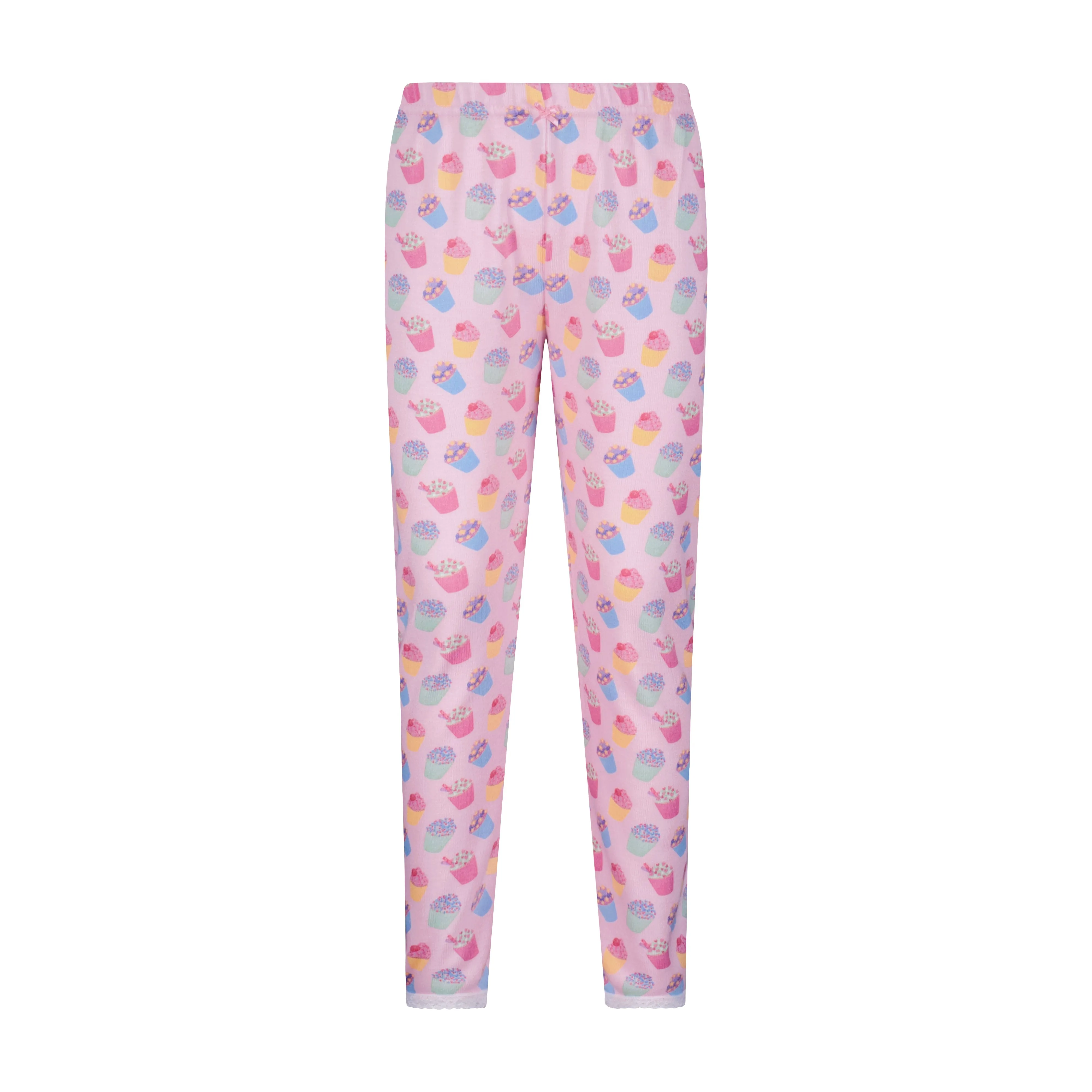 GIRLS CUPCAKE Print PANT w Lace